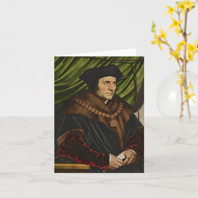 Personalized/Blank Saint Thomas More  Card (Yellow Flower)