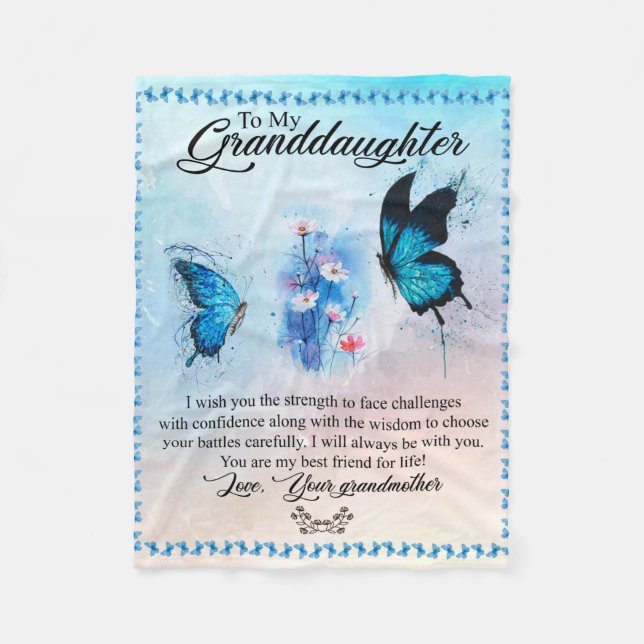 Personalized Blanket Butterfly To My Granddaughter (Front)