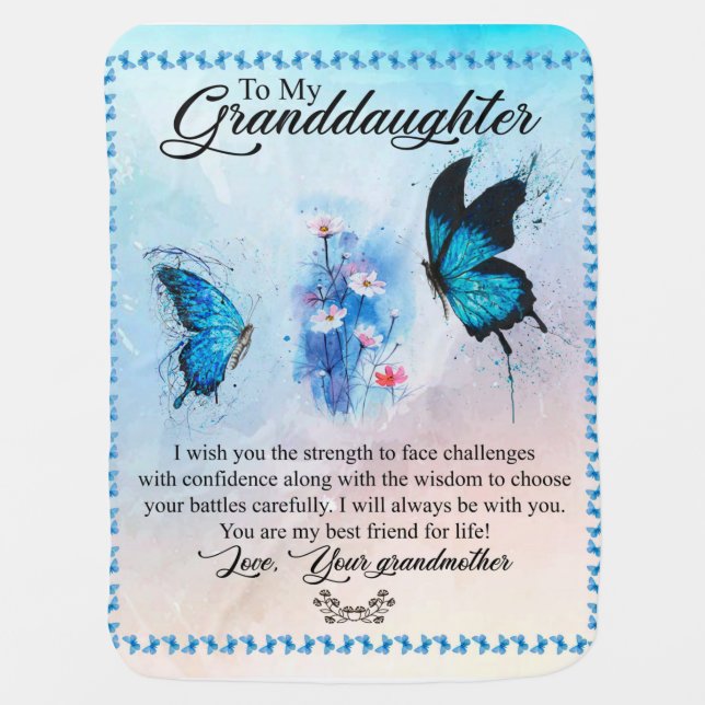 Personalized Blanket Butterfly To My Granddaughter (Front)