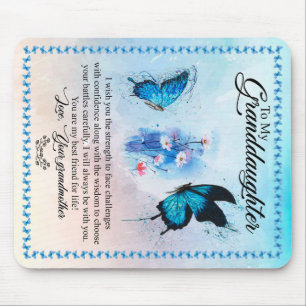 Personalized Blanket Butterfly To My Granddaughter Mouse Pad