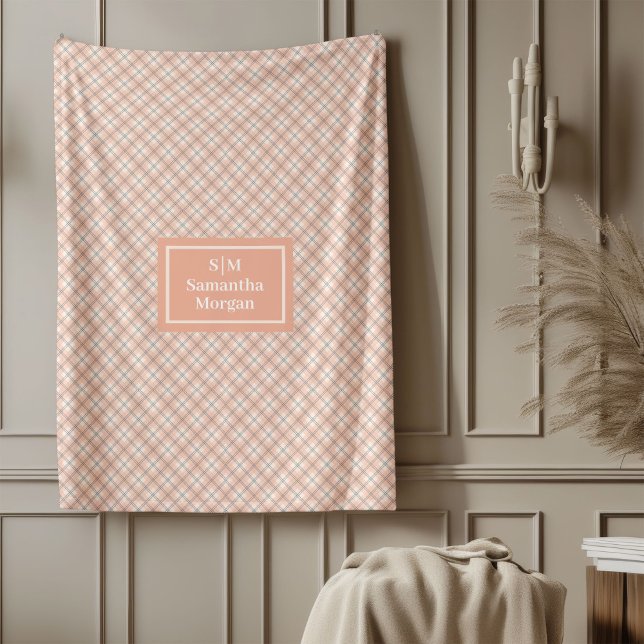 Personalized Blanket Classic Coral Grey Style (Personalized Blanket Classic Coral Grey Style)