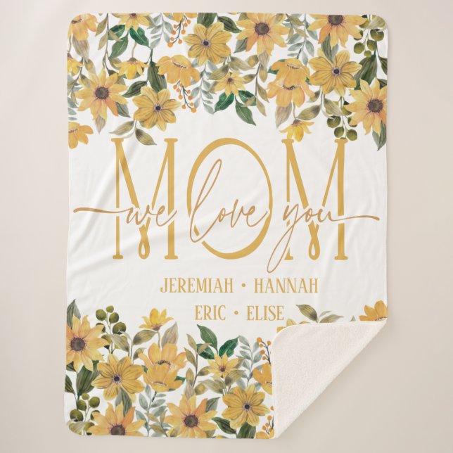 Personalized Blanket for Mom sunflowers (Front)
