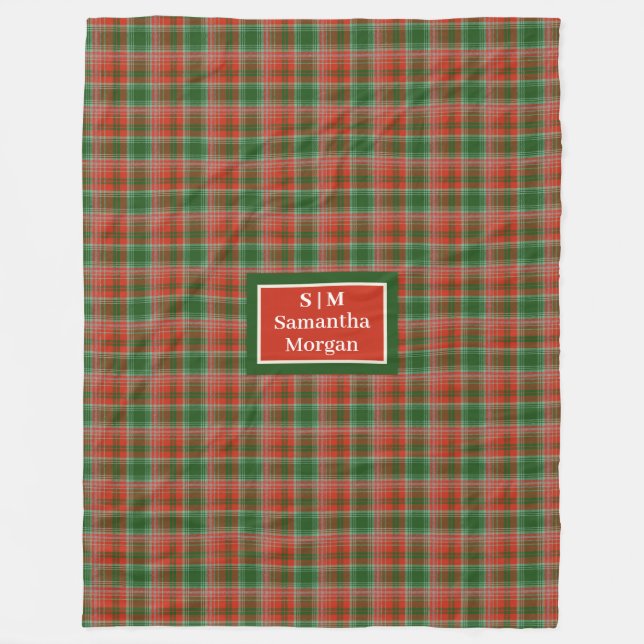 Personalized Blanket Monogram Christmas Style (Front)