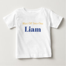 Personalized Blast Off Into One Birthday T-Shirt
