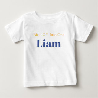 Personalized Blast Off Into One Birthday T-Shirt