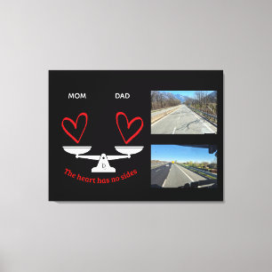 Personalized Blended Family Photo Heart Canvas - C Print