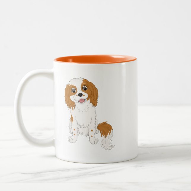 Personalized Blenheim Cavalier Spaniel  Two-Tone Coffee Mug (Left)