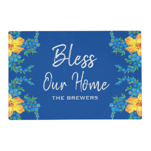 Personalized Bless Our Home Laminated Placemat