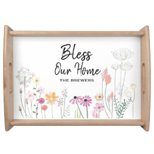 Personalized Bless Our Home Serving Tray