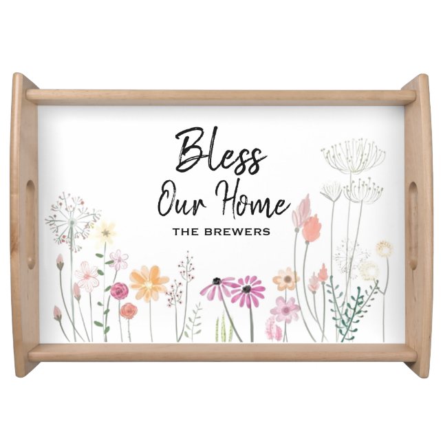 Personalized Bless Our Home Serving Tray (Front)