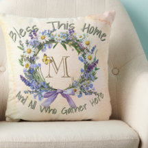 Personalized 'Bless This Home' Wildflower Wreath