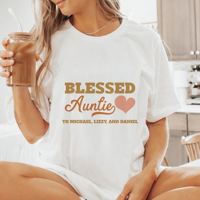 Personalized Blessed Auntie T-Shirt (Creator Uploaded)