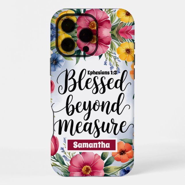 Personalized Blessed Beyond Measure Christian Iphone Case (Back)