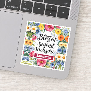 Personalized Blessed Beyond Measure Christian Sticker