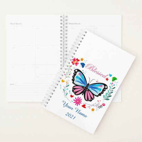 Personalized Blessed butterfly Planner