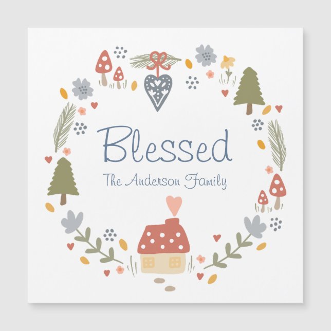 Personalized Blessed Cozy Country Hygge card (Front)