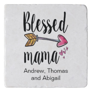 Personalized Blessed Mama Gift for Mom Trivet