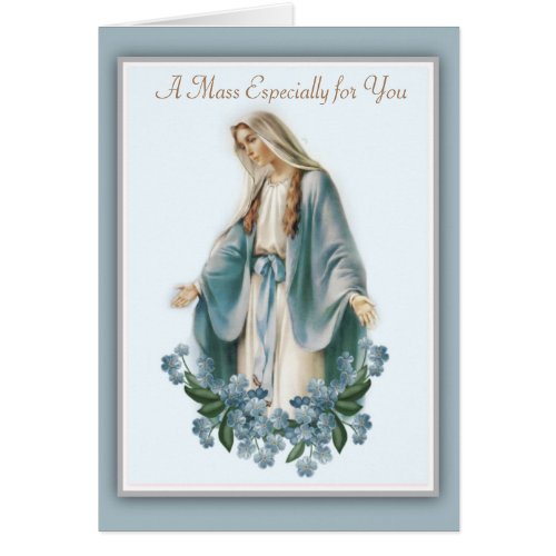 Personalized Blessed Mother Mass Offering Card