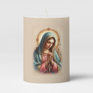 Personalized Blessed Virgin Mary Pillar Candle