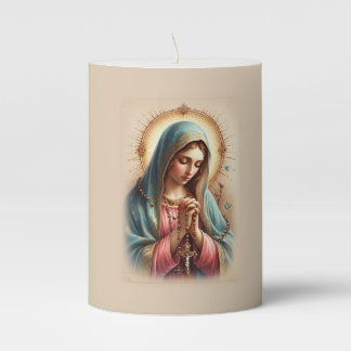 Personalized Blessed Virgin Mary Pillar Candle