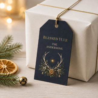 Personalized Blessed Yule Family Gift Tags