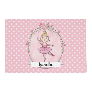 Personalized Blond Ballerina Placement with Puzzle Placemat