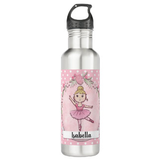Personalized Blond Ballerina Water Bottle