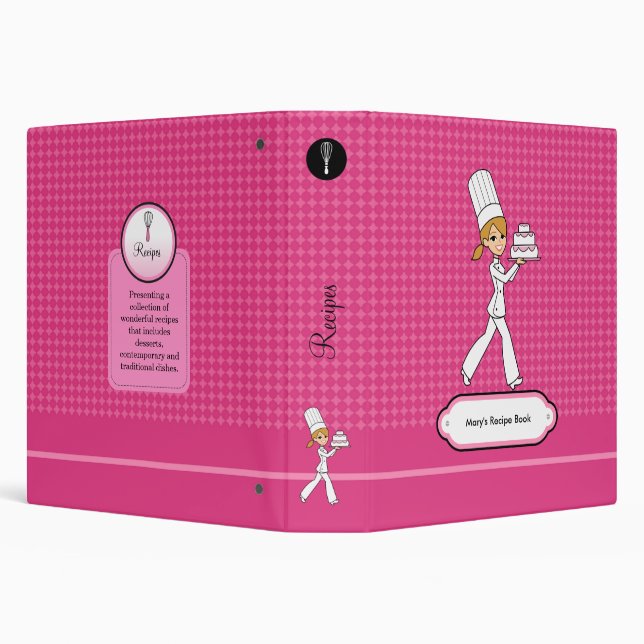 Personalized Blonde Baker Recipe Binder (Background)