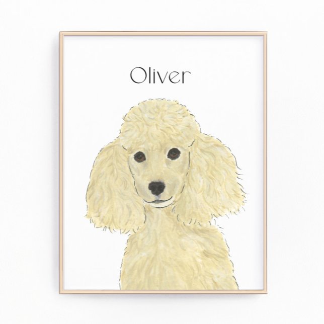 Personalized Blonde Tan Golden Poodle Art Photo Print (Creator Uploaded)