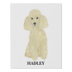 Personalized Blonde Tan Golden Poodle Faux Canvas Print
