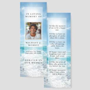 Personalized Blu Sky Funeral Book Mark