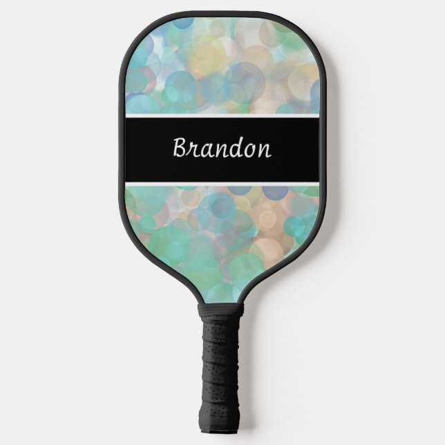 Personalized Blue Abstract Fluid Art    Pickleball Paddle (Back)