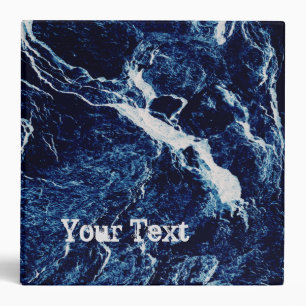 Personalized Blue Abstract Pattern 3 Ring Binder