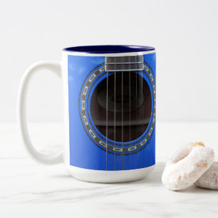 Personalized Blue Acoustic Guitar Mug
