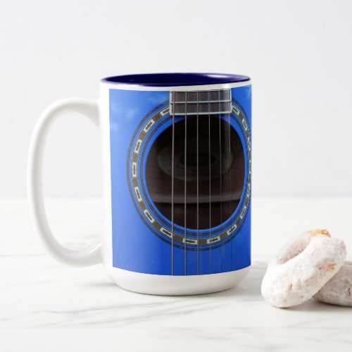 Personalized Blue Acoustic Guitar Mug