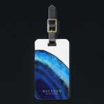 Personalized | Blue Agate Luggage Tag<br><div class="desc">Hand painted blue agate inspired design by Shelby Allison.</div>