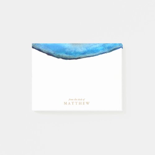 Personalized  Blue Agate Post_it Notes