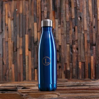 Personalized Blue Aluminum Water Bottle by tealsprairie at Zazzle