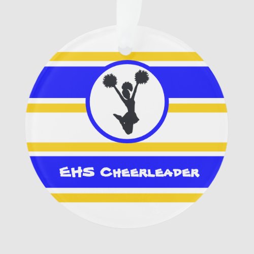 Personalized Blue and Gold Cheerleader Ornament