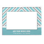 Personalized Blue And Gray Striped Magnetic Frame