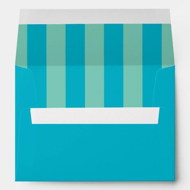 Personalized, Blue and Green,  Inside Stripe Envelope (Back (Bottom))