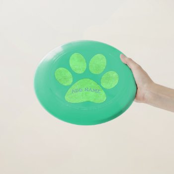 Personalized Blue And Green Paw Print Frisbee by Everything_Grandma at Zazzle