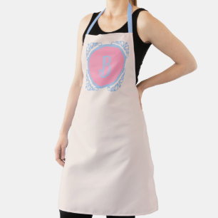 Personalized Blue and Pink All-Over Print Apron