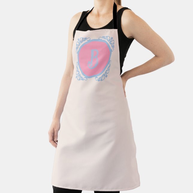 Personalized Blue and Pink All-Over Print Apron (Insitu)