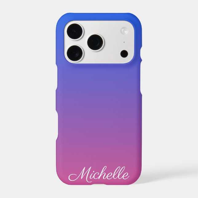 Personalized blue and pink ombre gradient Case-Mate iPhone case (Back)