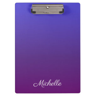 Personalized blue and purple ombre clipboard