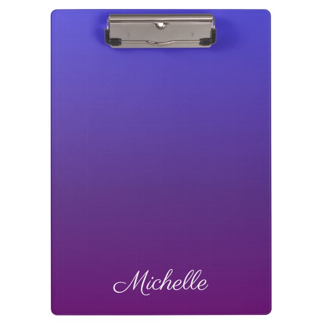 Personalized blue and purple ombre clipboard (Front)