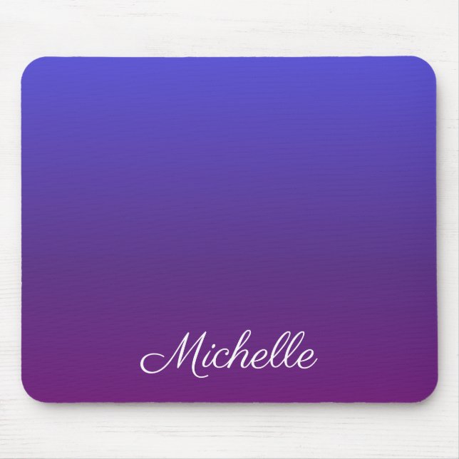 Personalized blue and purple ombre mouse pad (Front)