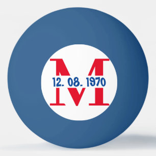 Personalized blue and red American Flag Ping Pong Ball