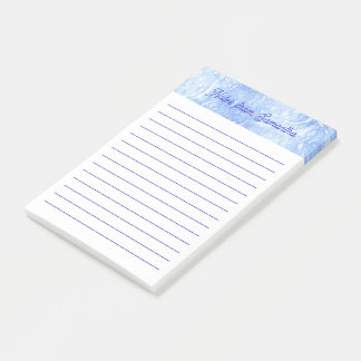 Personalized Blue and White Abstract Post it Notes